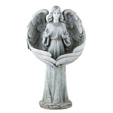 Angel Bird Feeder Memorial Statue Sentiment 21.25'' High Poly Stone Garden picture