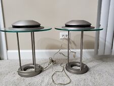 Lot of 2 Silver Robert Sonneman Flying Saucer Table Lamps picture