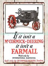 1930s Farmall tractor IHC McCormick-Deering metal tin sign cool wall art bedroom picture