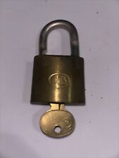 Vintage Wilson Bohannan WB Brass Padlock Lock And Key picture