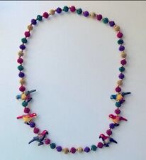 Vintage 1980’s Mardi Gras Key West Colorful Parrot Head Beads 19” Long picture
