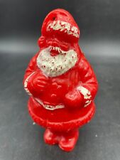Vintage Mid Century Christmas Hard Plastic Large Santa Toy Sack Candy Container  picture