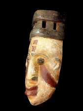 African Tribal Mask Nigerian Igbo Wood Carved Maiden Spirit Igbo Mask-6529 picture