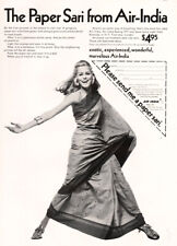 1967 Air India: The Paper Sari Vintage Print Ad picture