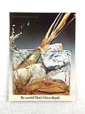 CHIVAS REGAL Scotch Whiskey Vintage PRINT AD Pour Drink On The Rocks BE CAREFUL picture