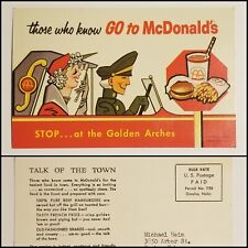 1962 McDonald's Those in the Know Go to McDonald's Postcard, Slash M Logo picture