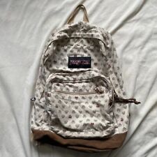 JanSport Disney Minnie Mouse Backpack Right Pack Tan Cotton Canvas Suede  picture