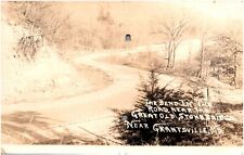 Bend in the Road Near Great Old Stone Bridge Grantsville Maryland RPPC Postcard picture