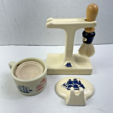 Vintage Old Spice Ceramic Shaving Set Stand Mug w Soap Brush Razor Hook Shulton picture