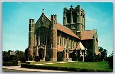 Holyoke Massachusetts~Holy Cross Catholic Church Exterior~Tichnor Vtg Postcard picture