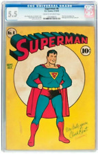 Superman #6 CGC 5.5 Graded 1940 Golden Age Comic Book picture