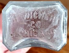 1880's H. Wichert Co. Chicago glass ketchup catsup bottle 8-5/16