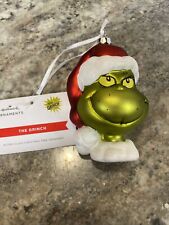 Hallmark Dr. Seuss Blown Glass Ornament The Grinch who Stole Christmas Head Fig picture