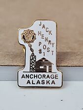 American Legion Jack Henry Post 1 Anchorage Alaska white number 1 pin vintage picture