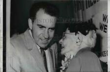 1960 Press Photo Richard Nixon, Bertha Eckert at Armory Rally, Rockford Illinois picture