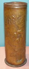 1917 WWI Trench Art Brass Shell Casing Floral Pattern Design 9