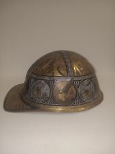 Vintage Egyptian Design Custom Hammered Etched,  Engraved Brass Hard Hat Oil Rig picture