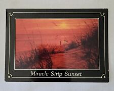 1986 Golden Sunset along the Miracle Strip Northwest Florida Postcard Postmarked picture