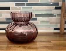 Vintage Amethyst Purple Optic Bulb Forcing Vase Handblown Art Glass *flaw picture