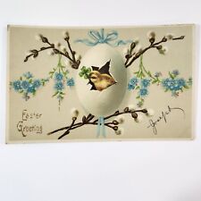 Easter Greetings Chick In Egg, 1900s, Made In Germany Vintage Postcard picture