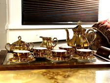 Vintage Gold Glazed Bareuther Bavaria Porcelain Tea Set Service for 5 picture
