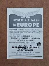 Vintage Airplane European Travel - Icelandic IAL Airlines - 1957 Art AD Decor picture