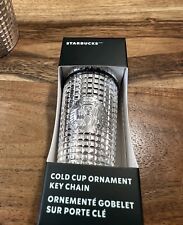 Starbucks 2023 Silver Cold Cup Ornament Key Chain  100% AUTHENTIC VERY LAST ONES picture