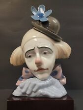 Bust of Pensive Clown Jester Pierrot Vintge Figurine Porcelain Lladro Spain 1981 picture