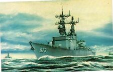 Vintage Postcard- USS John Young (DD-973) Ship. picture