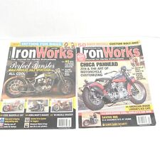 VINTAGE 2008 IRON WORKS MOTORCYCLE MAGAZINE LOT OF 2 ISSUES CHOPPERS HARLEYS picture