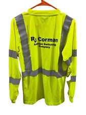 RJ Corman Railroad Train Men’s Safety Shirt SMALL LS Enhanced Visibilty Apparel picture