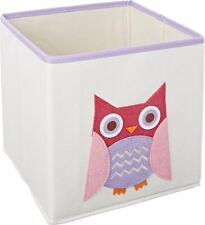 Whitmor Kids Canvas Collapsible Cube-10 x 10 x 10 Pink, Owl Collection  picture