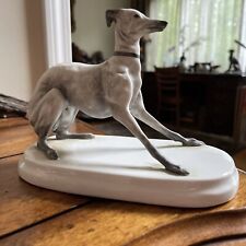VINTAGE MICHAEL SUTTY Made In England Porcelain Modelled Hand Painted GREYHOUND picture