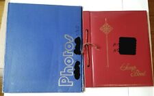 Vintage 1960s Scrapbook 2 Covers Used Red & Blue picture
