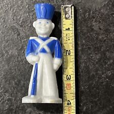 50s E Rosen Hard Plastic Toy Soldier Candy Lollipop Container Blue & White Vtg picture