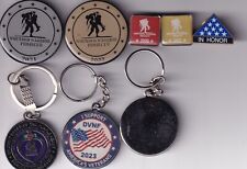 Lot of 8 VETERAN SUPPORT Pins / Key Chains - Wounded Warrior Project / DVNF + picture