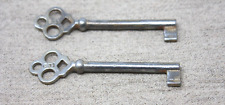 Antique Taylor #631 Open Barrel Uncut Skeleton Keys Germany Solid Steel Lot Of 2 picture