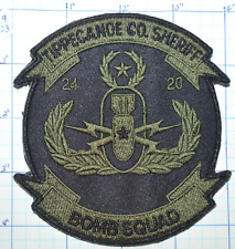 INDIANA, TIPPECANOE COUNTY SHERIFF BOMB SQUAD SUBDUED HOOK & LOOP BACK PATCH picture