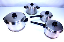 Lifetime Pot Cooking Cookware Lot Set Lid Pan VTG 18-8 Stainless Steel R5 Stock picture