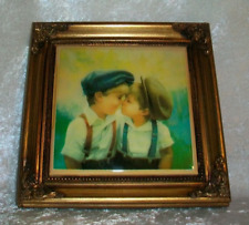 Vintage 1992 Donald Zolan Best Loved Two of a Kind Boys Hugging Tile Art Print picture