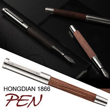 New Hongdian 1866 Wood Fountain Pen #35 EF/F Metal Retro Writing Office Gift Pen picture
