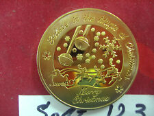 Gold Plated Santa Claus Wishing New Souvenir Coin North Pole Merry Christmas   picture