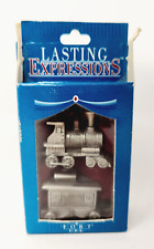 FORT PEWTER - LASTING EXPRESSIONS PEWTER TRAIN ENGINE & CABOOSE 67273 - NEW picture