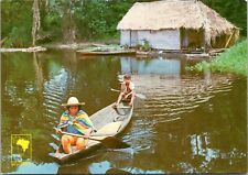 Postcard Brazil Manaus - Floating House - Parent and child in canoe picture