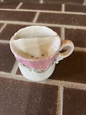 Vintage Mustache Shaving Mug Cup Pink And White picture