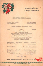 1939 BERKELEY, CALIFORNIA - HOTEL DURANT Vintage Christmas Dinner Menu SCARCE picture