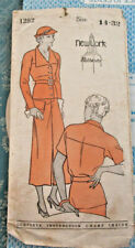 Vintage New York Sewing Pattern 1282 Misses' Jacket-Blouse & Skirt Sz14, 1930's picture