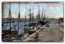 c1910 Schooner Boats in Landing Der Dunaquai Riga Latvia Posted Postcard picture