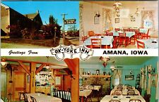 Amana IA-Iowa, Scenic Banner Greetings, Dining, Vintage Postcard picture