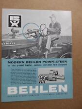 c.1950s Behlen Powr-Steer Tractor Power Steering Mechanism Brochure Vintage picture